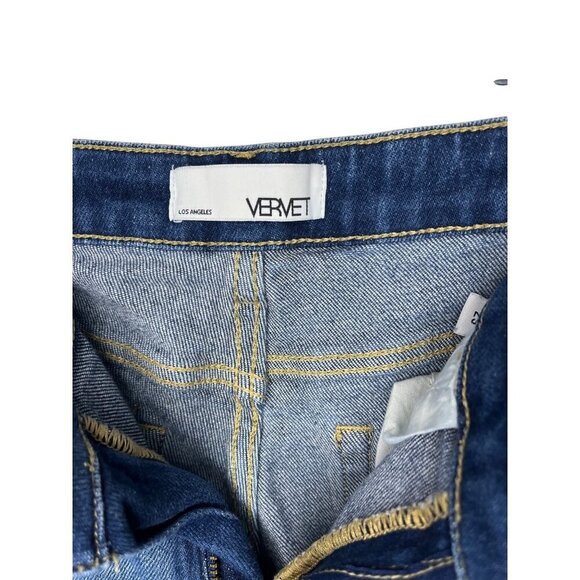 Vervet Womens Distressed Blue Denim Jeans Size 29 Cropped Fit - Picture 4 of 5